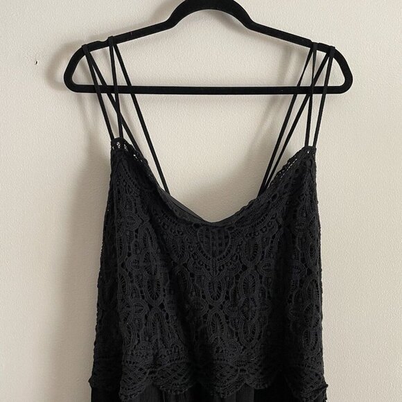 Maurices Women 3X Strappy Cross Back Vistas Solid Crochet Lace Peplum Cami NWT - Picture 5 of 12
